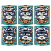 6X Hammerite Satin White Paint 750ml Tin Paint